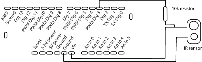 Connecting an infrared sensor to the Arduino board