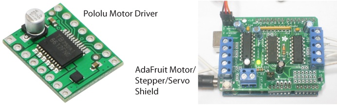 Two different motor driver shields