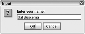 An input dialog box.