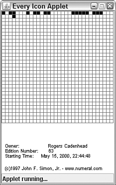 A Java applet that displays billions of black-and-white icons in sequence.