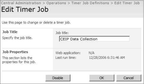 You can view and modify current timer job definitions from Central Administration > Operations > Global Settings > Timer Job Definitions.