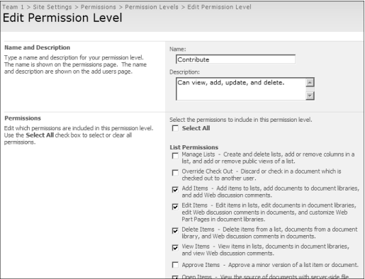 If a permission level isn't available, check the Web application security settings for the host Web application.