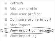 To view and create import connections, select View Import Connections.