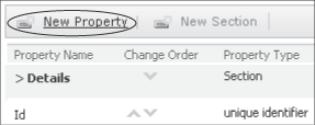 Select New Property from the View Profile Properties interface.