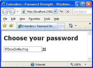 The PasswordStrength extender in action with a help button