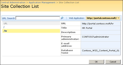 Use the Site Collection List menu in Central Administration to determine the hosting content database.