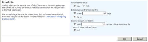 You can manipulate time-based expiration and second-stage limits in Web application general settings.