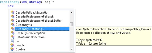 IntelliSense for a generic type
