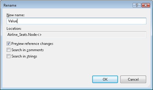 The Rename dialog box