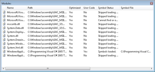 The Modules window