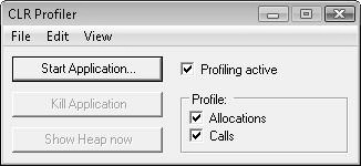 CLR Profiler window.