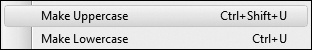 Tip 1.11: You can use a keyboard shortcut to uppercase or lowercase a word in the editor