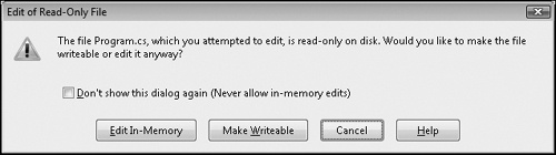 Tip 2.24: How to edit a read-only file in Visual Studio