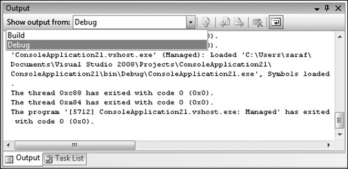 Tip 5.8: You can use the keyboard to jump to various panes within the Output window