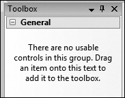 Tip 5.14: You can drag and drop code onto the Toolbox’s General tab