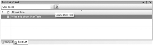 Tip 5.24: You can use the Task List to create user tasks that are separate from your code