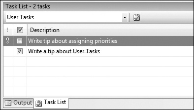 Tip 5.25: You can assign a priority to your Task List’s user tasks