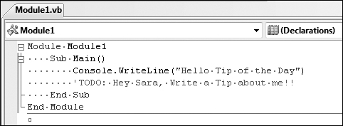 Tip 5.26: How to create and view TODO comments in the Task List