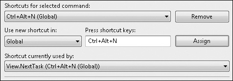 Tip 5.31: You can create keyboard shortcuts to navigate among the various Task List categories (by using View.NextTask and View.PreviousTask)