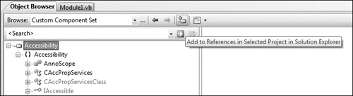 Tip 5.35: You can add references to your solution directly from the Object Browser