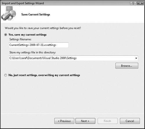 Tip 6.2: How to reset your environment settings via Tools–Import And Export Settings