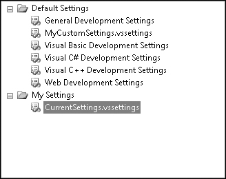 Tip 6.7: How Visual Studio automatically saves all your current settings every time you close it