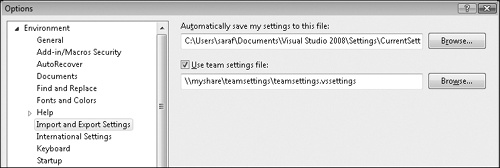 Tip 6.9: You can use team settings to keep Visual Studio settings on different machines in sync