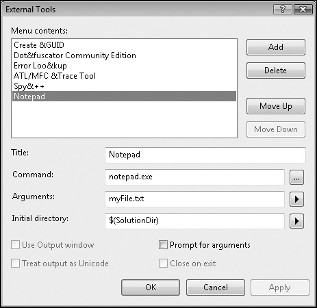 Tip 6.11: You can add your own external tools to the list