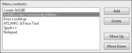 Tip 6.12: You can rearrange the list of external tools and create mnemonics