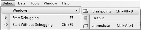 Tip 7.21: You can press Ctrl+Alt+B to open the Breakpoints window