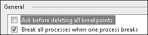 Tip 7.23: You can disable the warning message before you delete all breakpoints