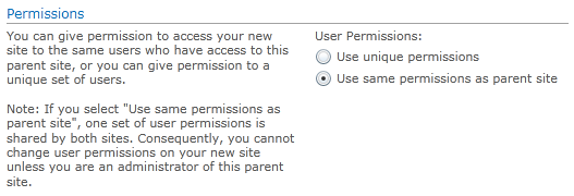 Changing the permissions setting in More Options.