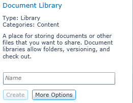 Use the New page to name and describe a new document library.