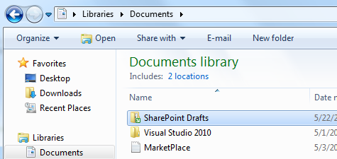 The local drafts folder on your computer (SharePoint Drafts).