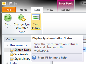 To verify the synchronization status, click the Sync Status button.