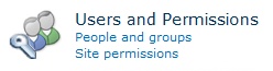 The Users And Permissions menu.