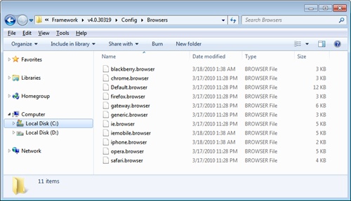 The list of .browser files in ASP.NET 4.