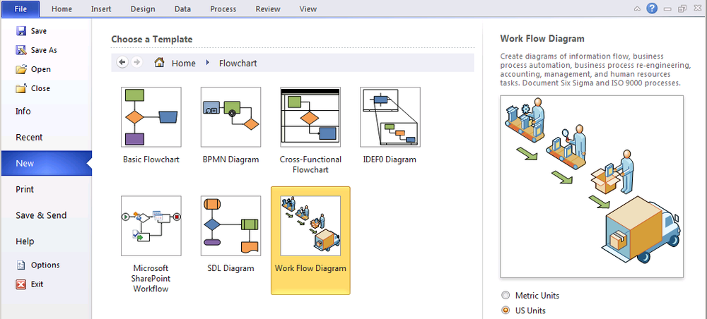 To create a Visio diagram