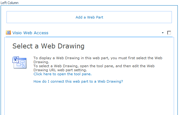 To embed the Web Drawing as a Web Part