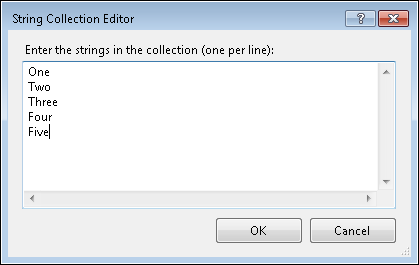 Use the String Collection Editor to create a list of acceptable selections.