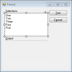 The configured application shows the controls as they will appear to the user.