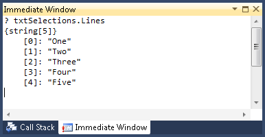 The Immediate window lets you ask questions about your code.