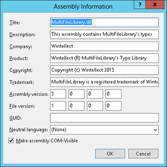 Visual Studio’s Assembly Information dialog box.