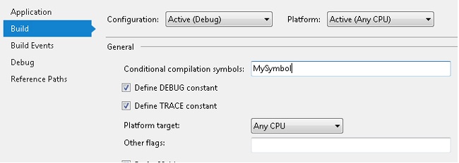 Defining a compile symbol