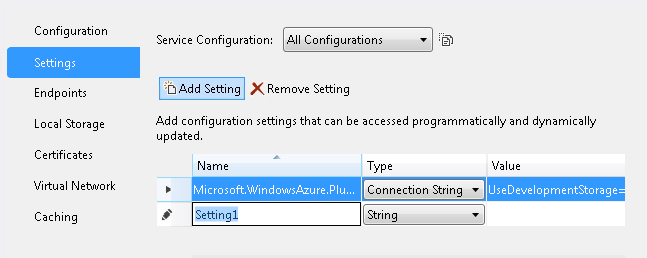 Adding a string to the project settings