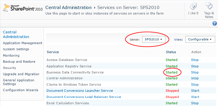 At least one BDC service must be started on one of the servers in your SharePoint farm.