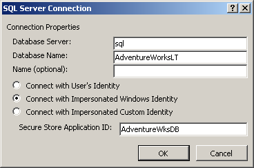 Modify the connection properties using the Connection Properties dialog box.