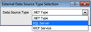 Select the data source type for your external system.