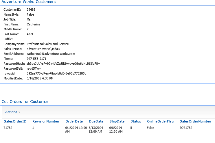 Create the profile page after creating associations. The profile page will then contain related data from the child ECTs.