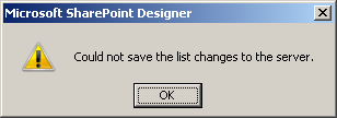 When you use SharePoint Designer to create a new form using a command on the ribbon, a dialog box displays stating that the external list does not exist.